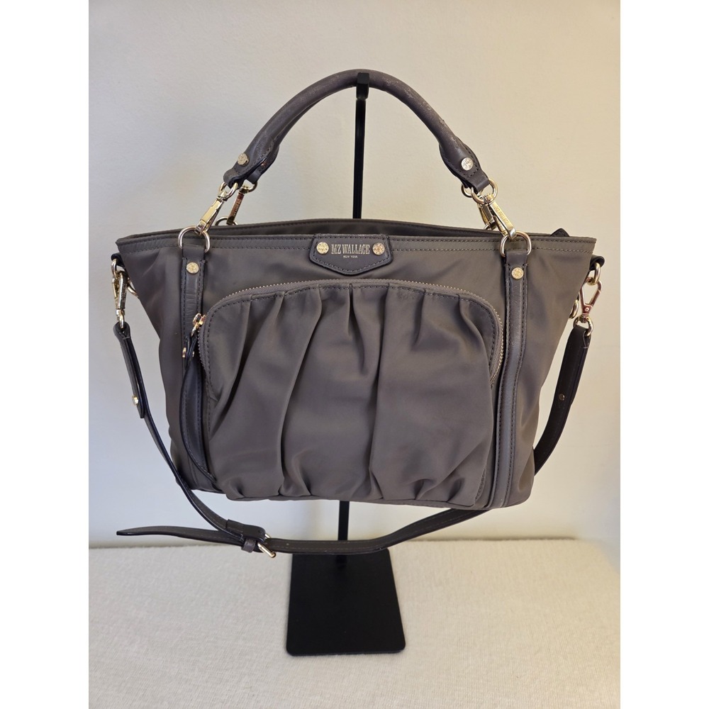 MZ Wallace Taupe Small Nikki Bedford Satchel Tote Hand Bag